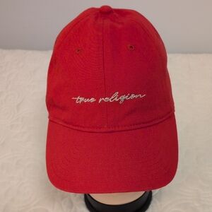 Red and Silver True Religion Cap